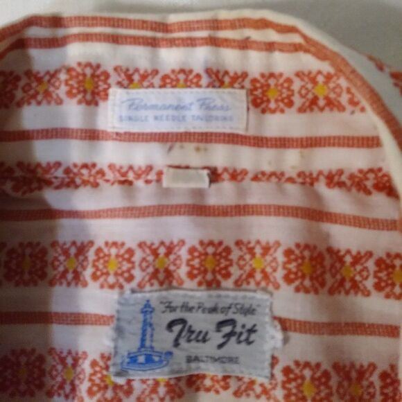 Vintage Tru Fit Striped Pattern Button Down Shirt - Picture 8 of 11